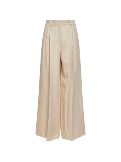 Weekend Max Mara Veliero Pleated Trousers In Brown