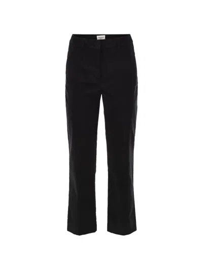 Weekend Max Mara Velvet Cigarette Trousers In Black