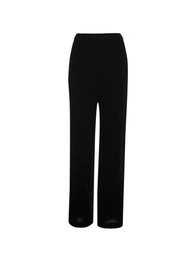Weekend Max Mara Velvet Palazzo Trousers In Black