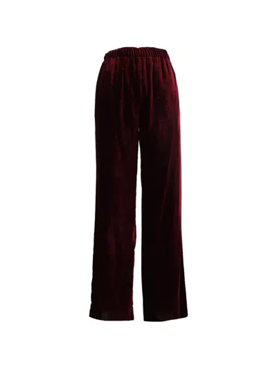 Weekend Max Mara Velvet Palazzo Trousers In Brown