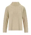 Weekend Max Mara Veneto Cable Knit Sweater In Beige