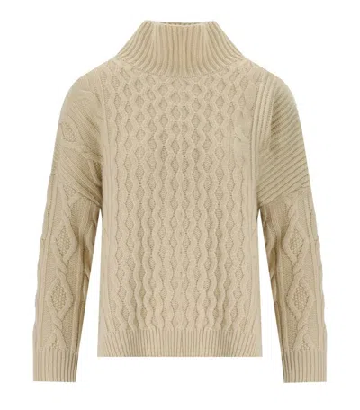 Weekend Max Mara Veneto Sand Turtleneck Jumper In Beige O Tan