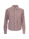 Weekend Max Mara Camicia Panetto Riga Pari Terracotta In Multi