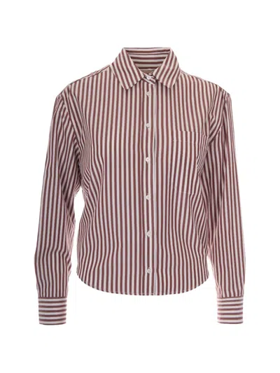 WEEKEND MAX MARA VERTICAL-STRIPE CHEST-POCKET SHIRT