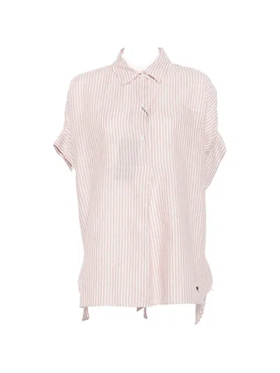 Weekend Max Mara Verve Striped Short-sleeve Shirt In Pink