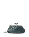 Weekend Max Mara Small Velvet Pasticcino Clutch Bag In Pastel Green