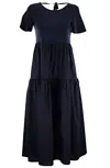 Weekend Max Mara Maxi Jersey And Poplin Dress In In Blue