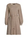 Weekend Max Mara Vetta Belted Mini Dress In Camel Pied De In Multi
