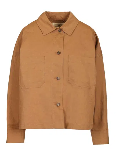 Weekend Max Mara Vettura Giacca Camicia Stuoia Jackets Brown