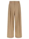 Weekend Max Mara Front Pleated Wide Leg Trousers With Belt Loops In Neutral