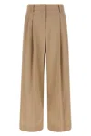 Weekend Max Mara Front Pleated Wide Leg Trousers With Belt Loops In Neutral