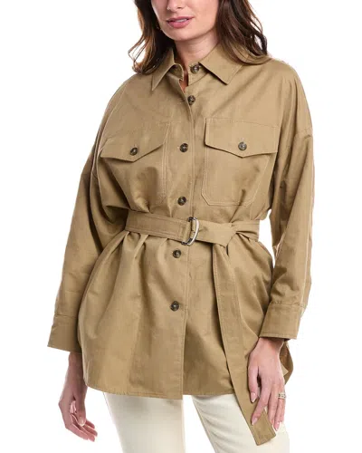 Weekend Max Mara Vicario Linen-blend Jacket In Brown