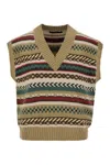 Weekend Max Mara Omens Biscuit Vicino Stripe Cotton-blend Knitted Vest In Beige