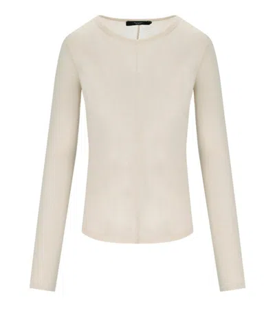 Weekend Max Mara Vincita Ivory Long Sleeved T-shirt In Neutral