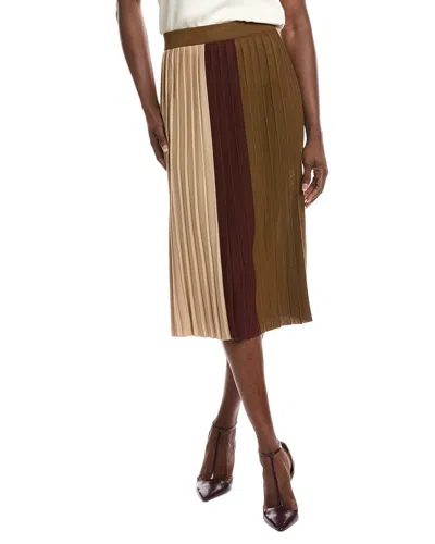 Weekend Max Mara Virgin Knit Wool-blend Skirt In Brown