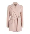 Weekend Max Mara Virgin Wool Belted Blazer In Pink