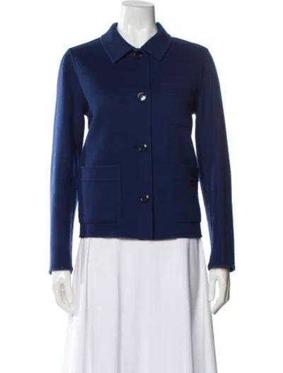 Pre-owned Weekend Max Mara Virgin Wool Blazer In Blue