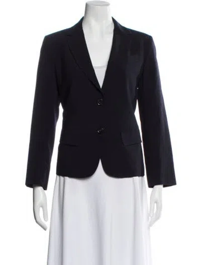 Pre-owned Weekend Max Mara Virgin Wool Blazer In Blue