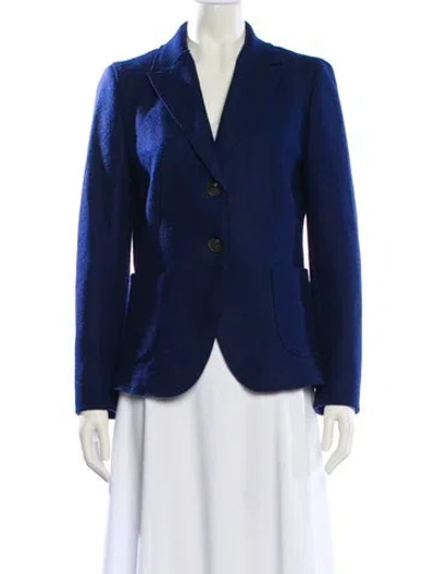 Pre-owned Weekend Max Mara Virgin Wool Blazer In Blue