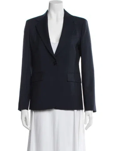 Pre-owned Weekend Max Mara Virgin Wool Blazer In Blue