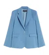 Weekend Max Mara Tailored Suit Jacket Buttoned Cuffs Flap Pockets In Blue