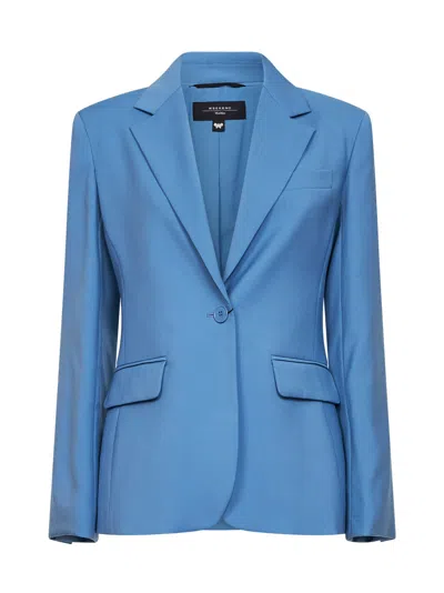 Weekend Max Mara Virgin Wool Blazer In Animal Print