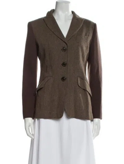 Pre-owned Weekend Max Mara Virgin Wool Blazer In Brown