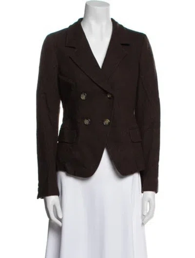 Pre-owned Weekend Max Mara Virgin Wool Blazer In Brown