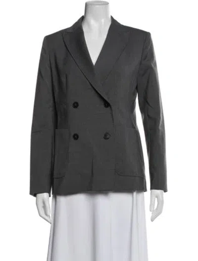 Pre-owned Weekend Max Mara Virgin Wool Blazer In Gray