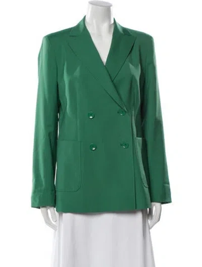 Pre-owned Weekend Max Mara Virgin Wool Blazer In Green