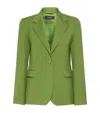 Weekend Max Mara Single-breasted Virgin Wool Blazer In Green