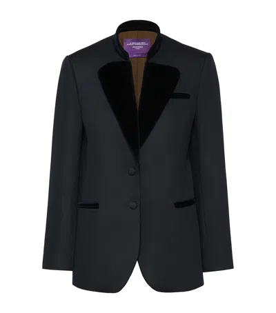 Weekend Max Mara Virgin Wool Blazer In Navy
