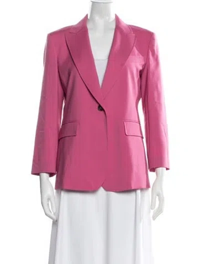 Pre-owned Weekend Max Mara Virgin Wool Blazer In Pink