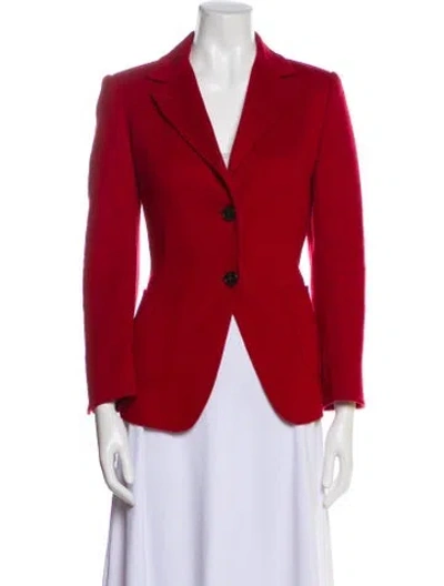 Pre-owned Weekend Max Mara Virgin Wool Blazer In Red