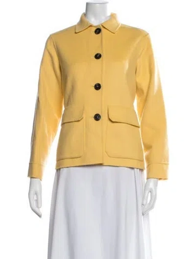 Pre-owned Weekend Max Mara Virgin Wool Blazer In Yellow
