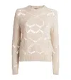 Weekend Max Mara Virgin Wool-blend Open-knit Sweater In White