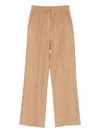 Weekend Max Mara Virgin Wool Blend Straight-leg Trousers In Brown