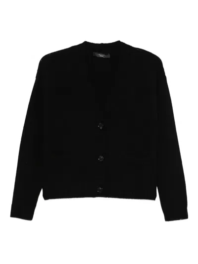 Weekend Max Mara Virgin Wool Cardigan In Black
