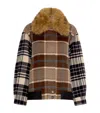 Weekend Max Mara Virgin Wool Check Jacket In Black