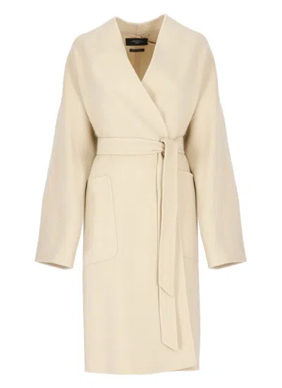 Weekend Max Mara Virgin Wool Coat In Beige