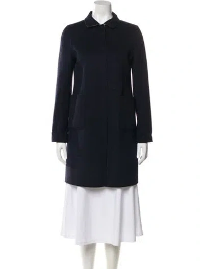 Pre-owned Weekend Max Mara Virgin Wool Coat In Blue