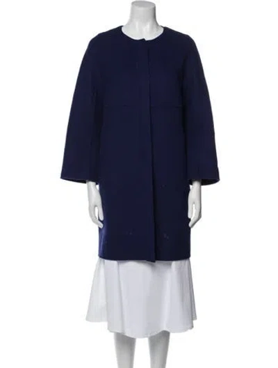 Pre-owned Weekend Max Mara Virgin Wool Coat In Blue