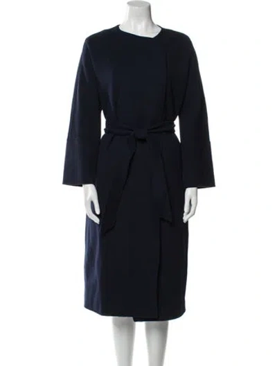 Pre-owned Weekend Max Mara Virgin Wool Coat In Blue