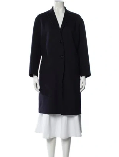 Pre-owned Weekend Max Mara Virgin Wool Coat In Blue