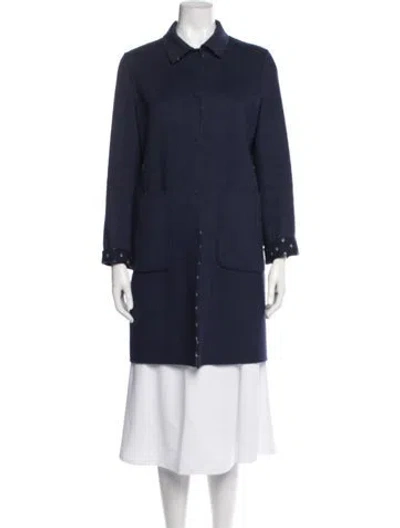 Pre-owned Weekend Max Mara Virgin Wool Coat In Blue