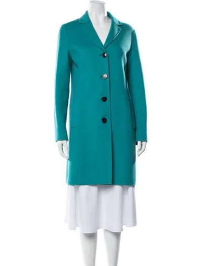 Pre-owned Weekend Max Mara Virgin Wool Coat In Blue