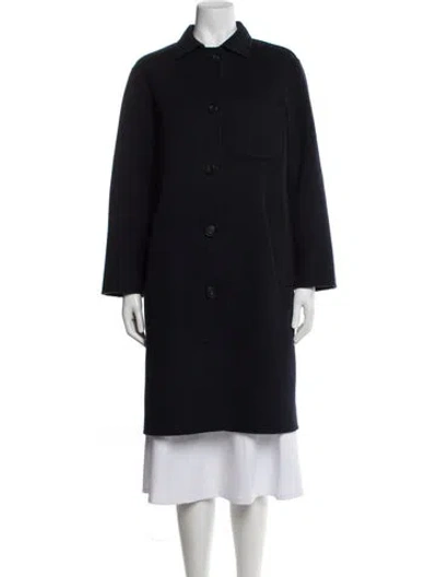 Pre-owned Weekend Max Mara Virgin Wool Coat In Blue