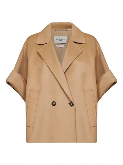Weekend Max Mara Virgin Wool Coat In Brown