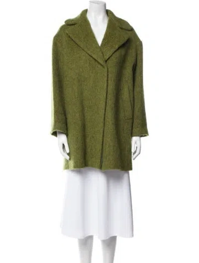 Pre-owned Weekend Max Mara Virgin Wool Coat In Green