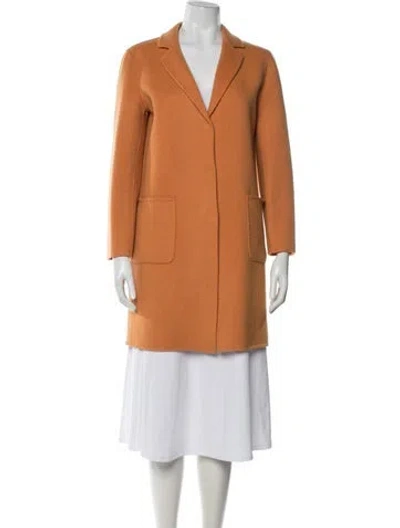 Pre-owned Weekend Max Mara Virgin Wool Coat In Orange